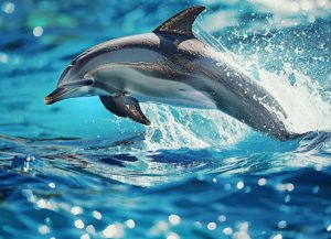 Großer Delphin springt